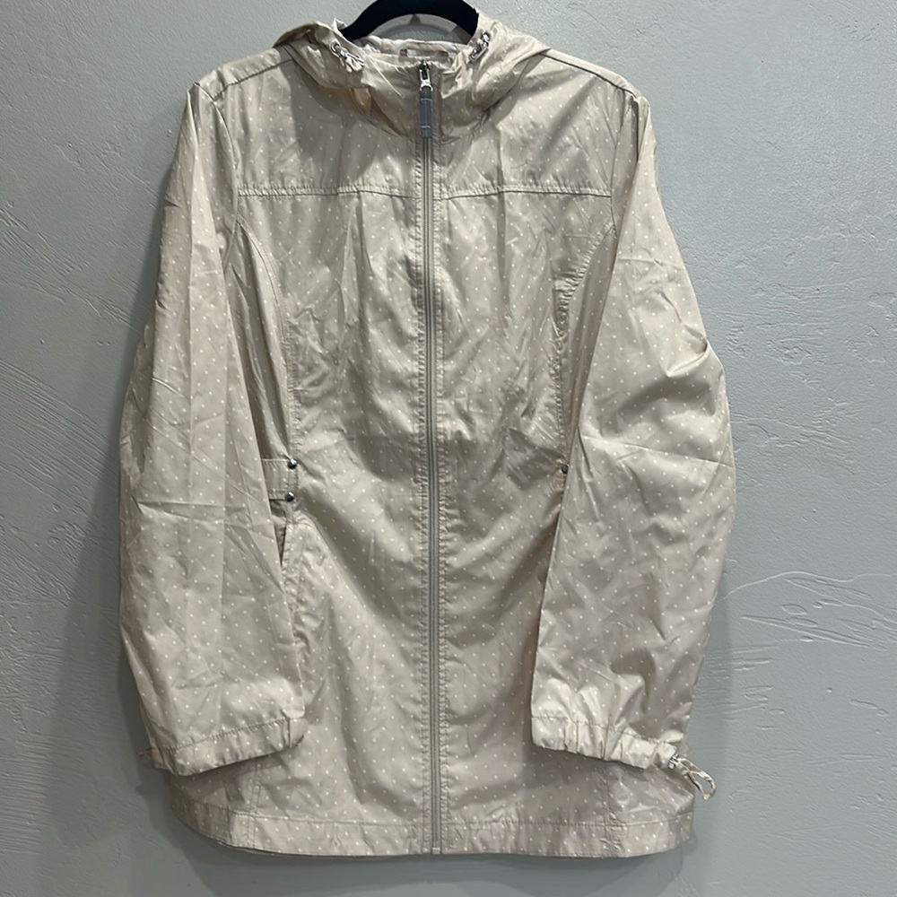 JONES NEW YORK Woman’s Woman’s Rain Windbreaker Hoodie Jacket Size L